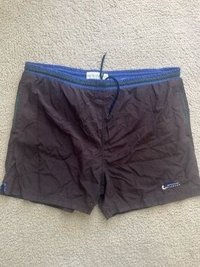 Vintage Givenchy Brown shorts with Blue Waistband